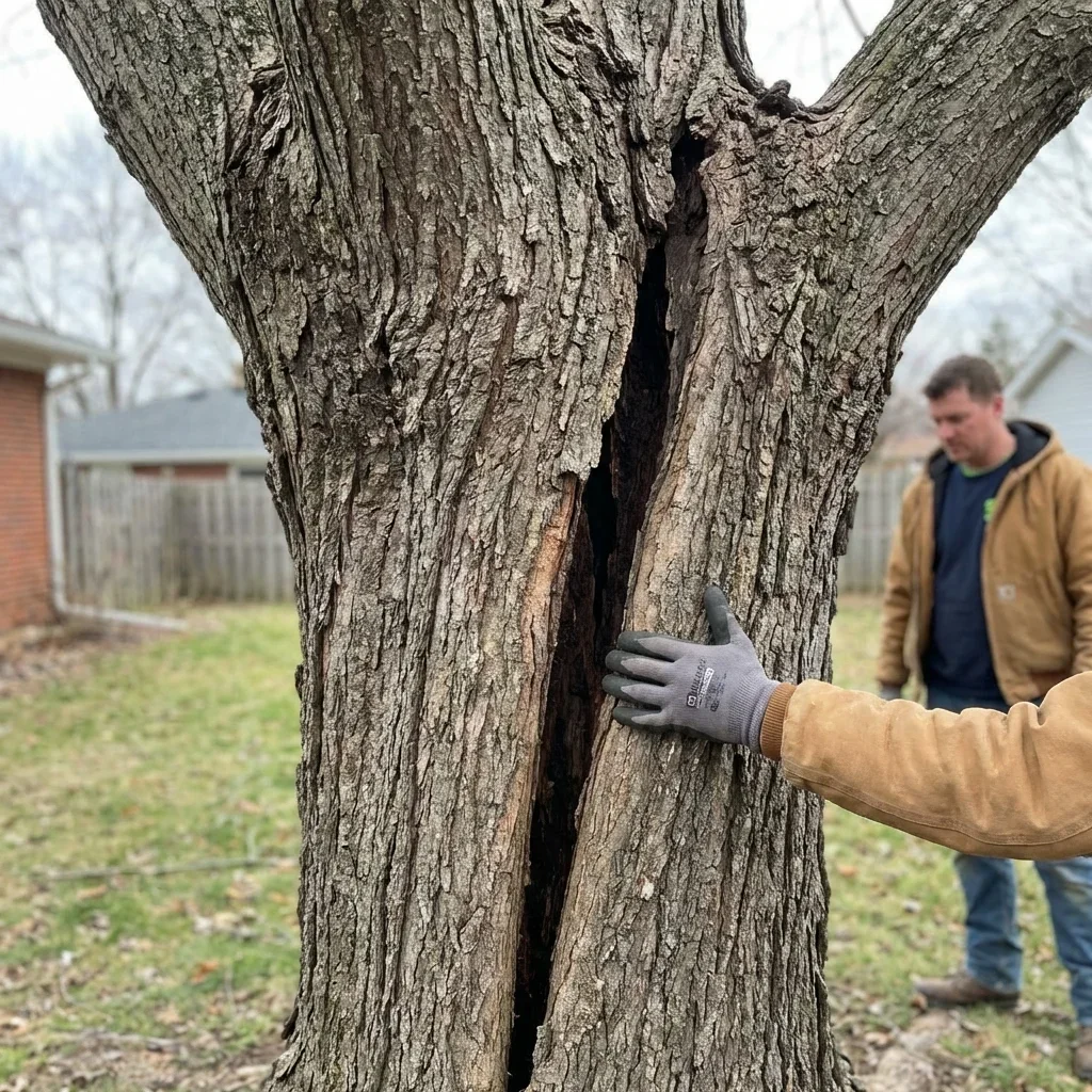 Cracks in the Trunk or Major Limbs — signs tree is dying