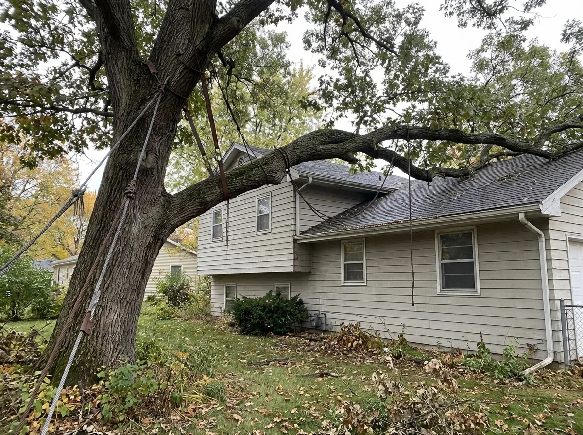 Cabling & Bracing — heavy limb extending far over a roofline