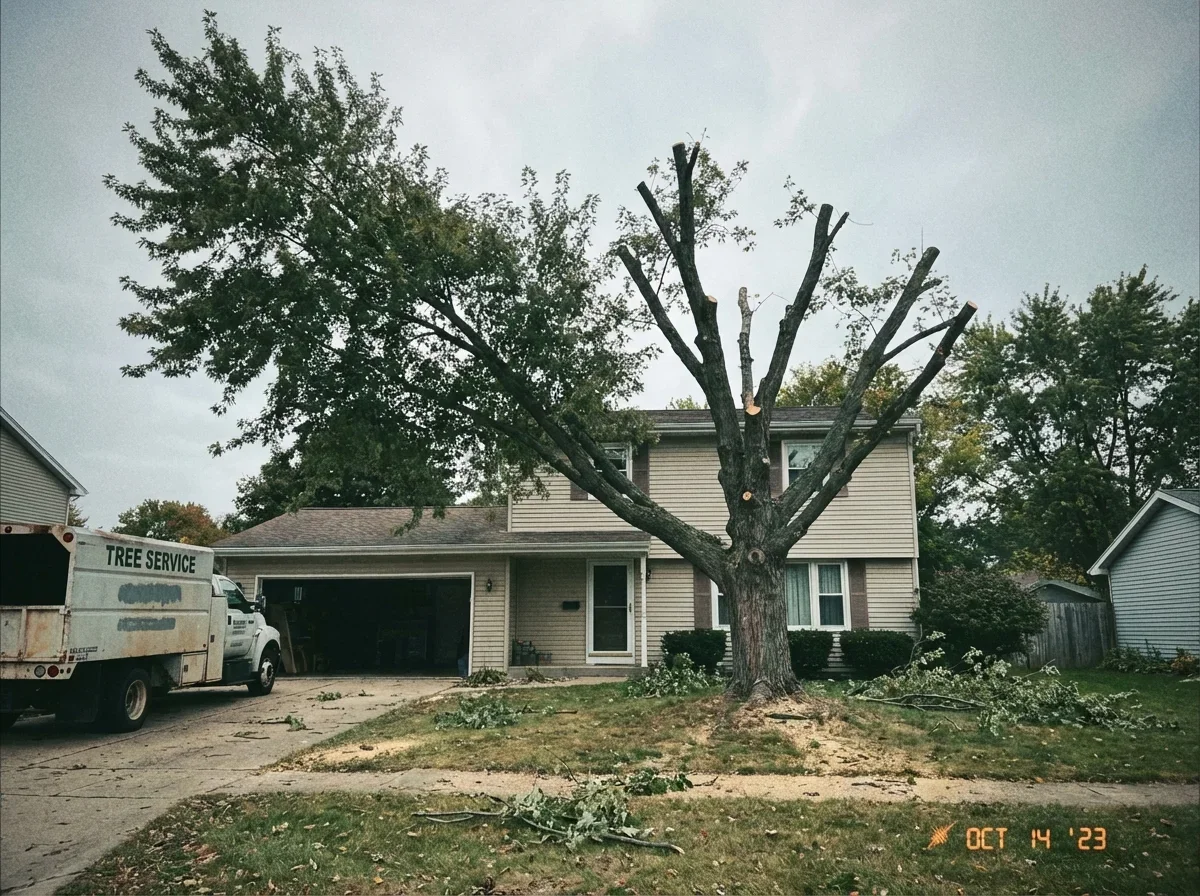 Restore balance and safety with expert crown reduction for leaning trees