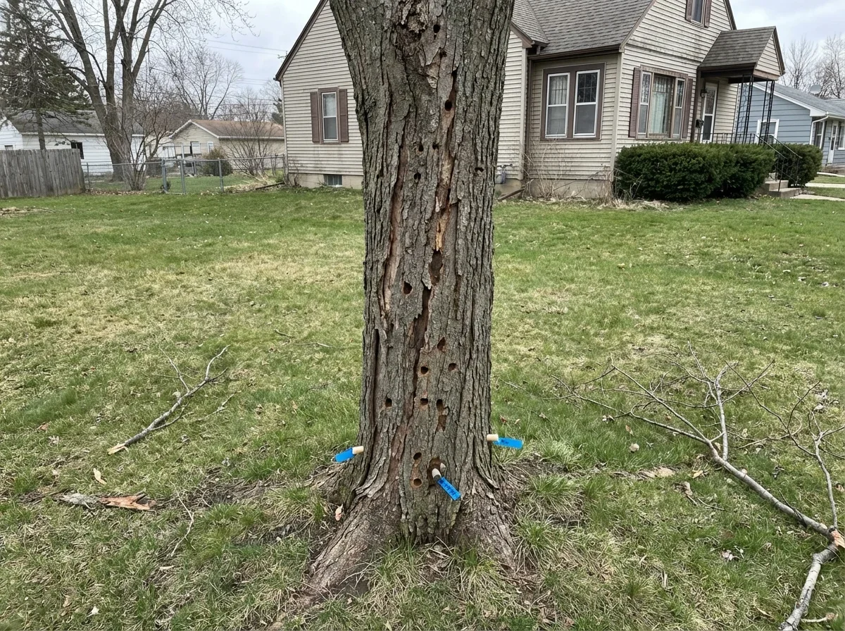 Protect your ash trees from Emerald Ash Borer damage like this
