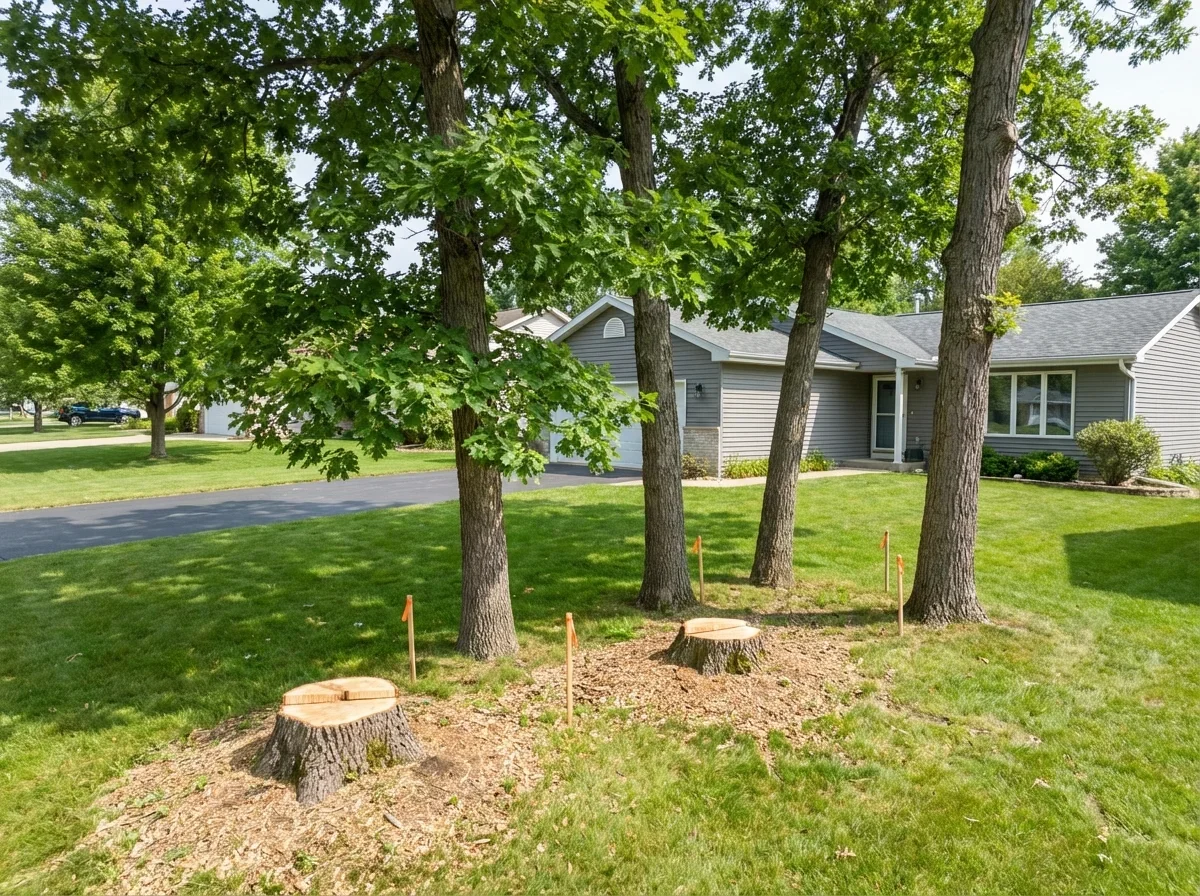 Oak Wilt Treatment — freshly completed professional oak wilt treatment