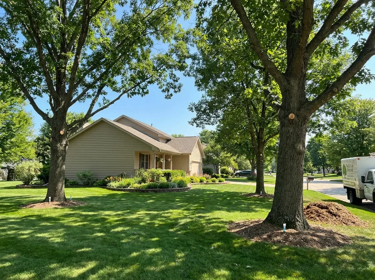 Oak Wilt Treatment — freshly completed professional oak wilt treatment