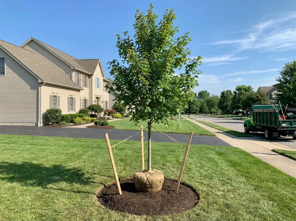 Tree Planting — freshly completed professional tree planting